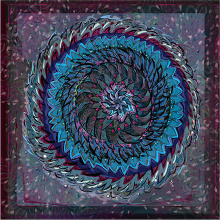 blue and grey mandala